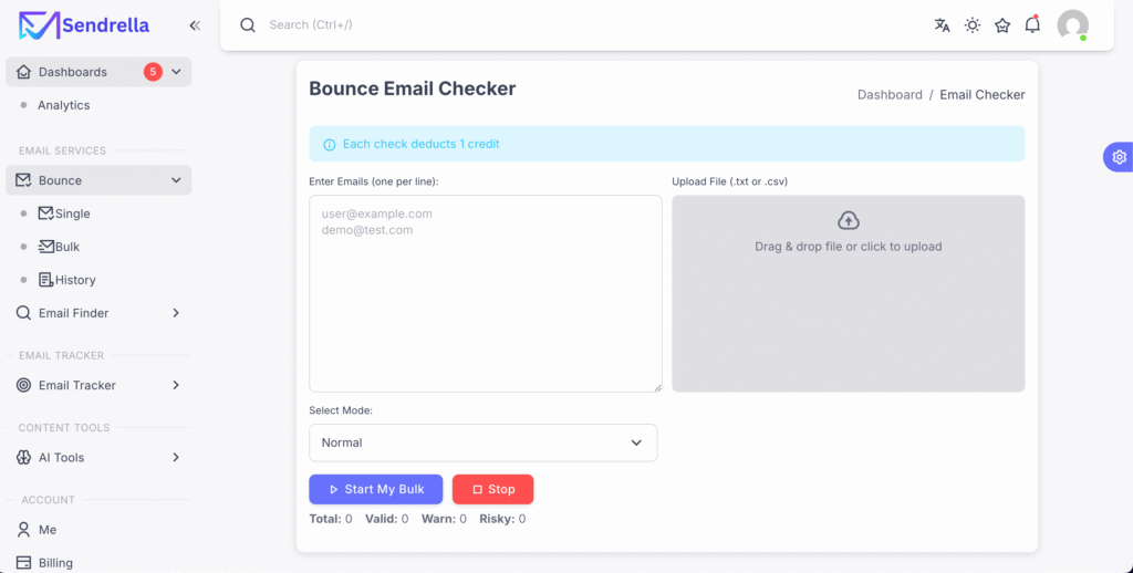 Sendrella Dashboard